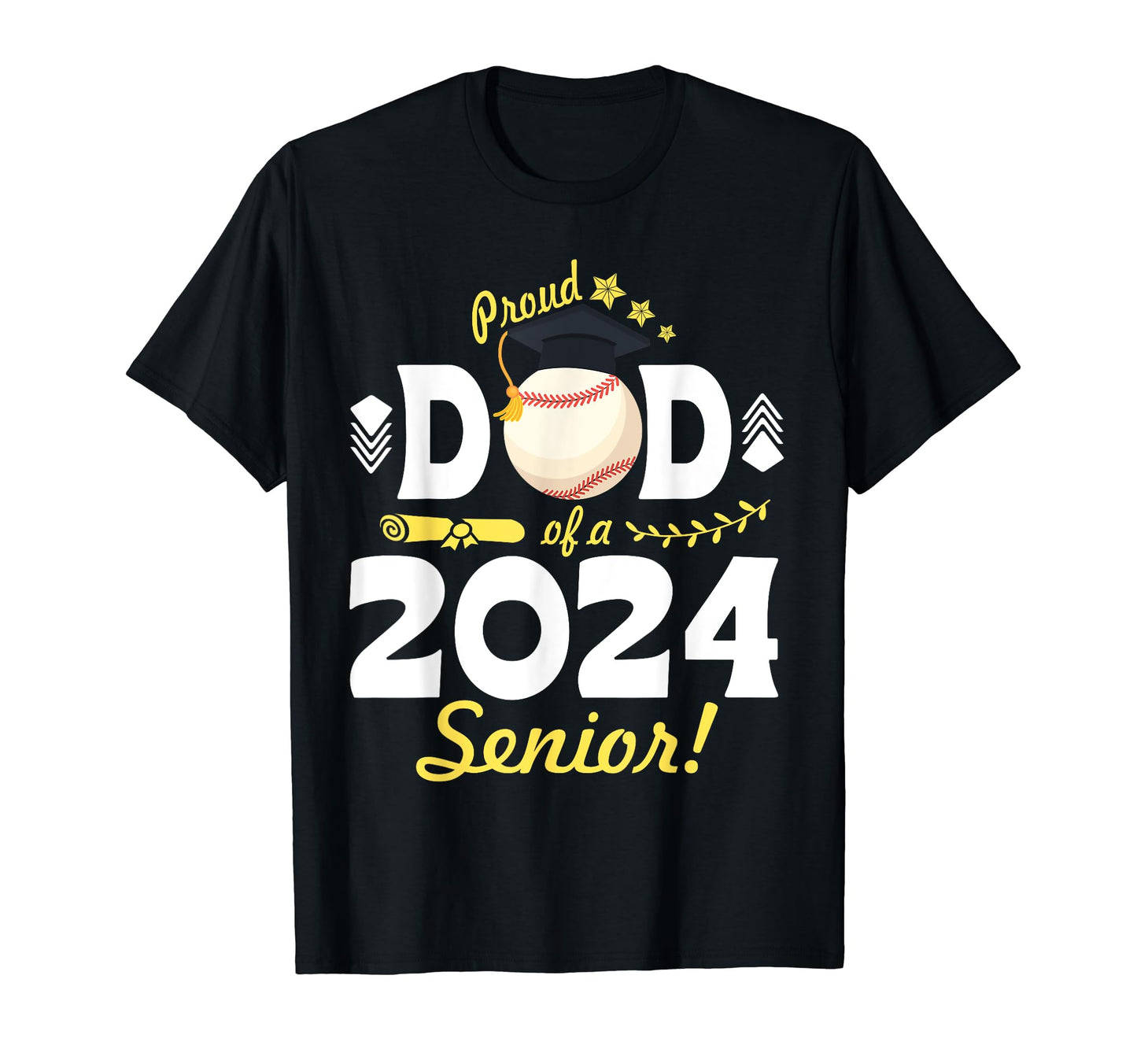 Proud Dad 2024 Baseball Player Senior T-Shirt - Graphic Print Men Women - T-Shirt, Sweatshirt, Hoodie