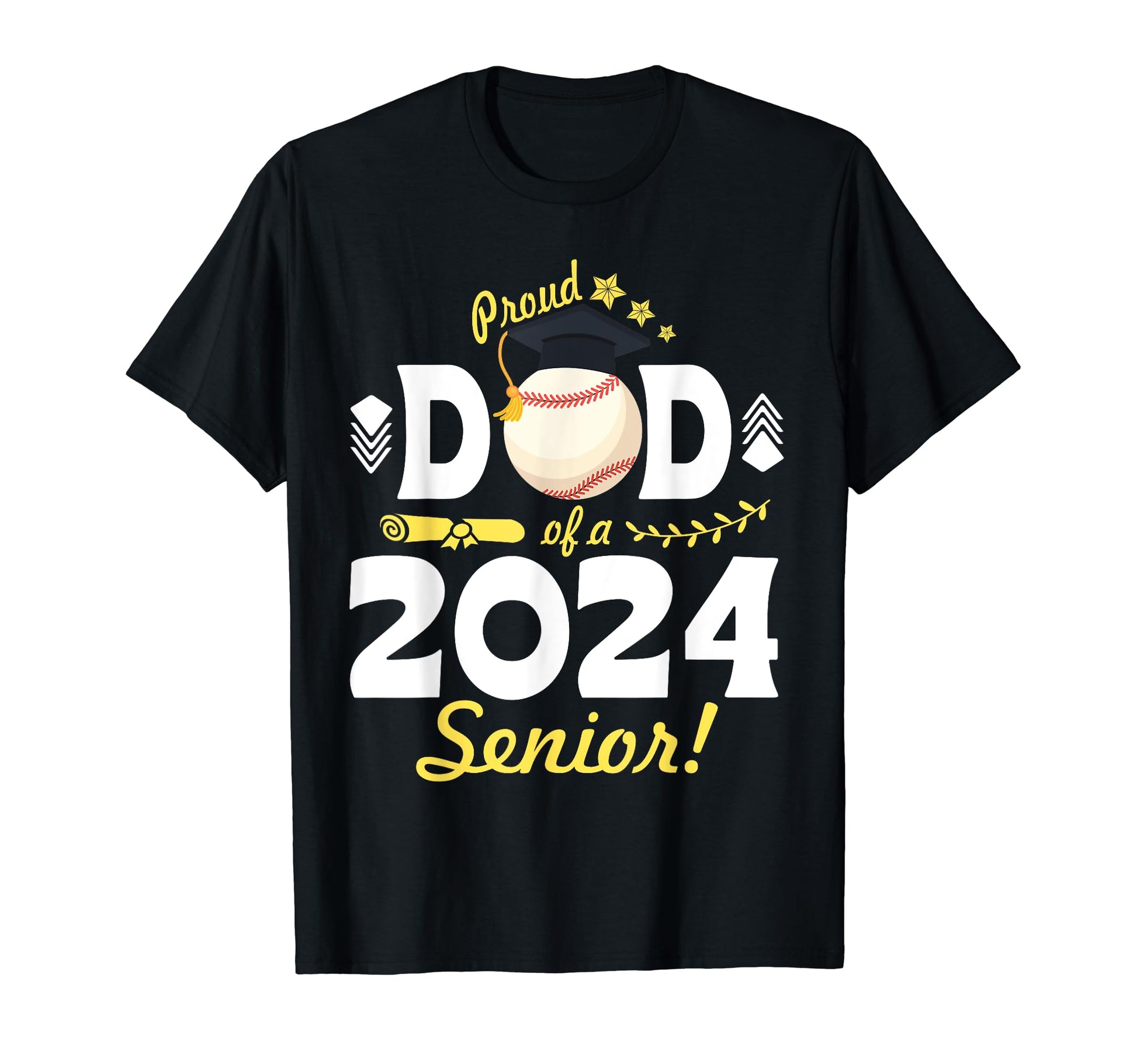 Proud Dad 2024 Baseball Player Senior T-Shirt - Graphic Print Men Women - T-Shirt, Sweatshirt, Hoodie