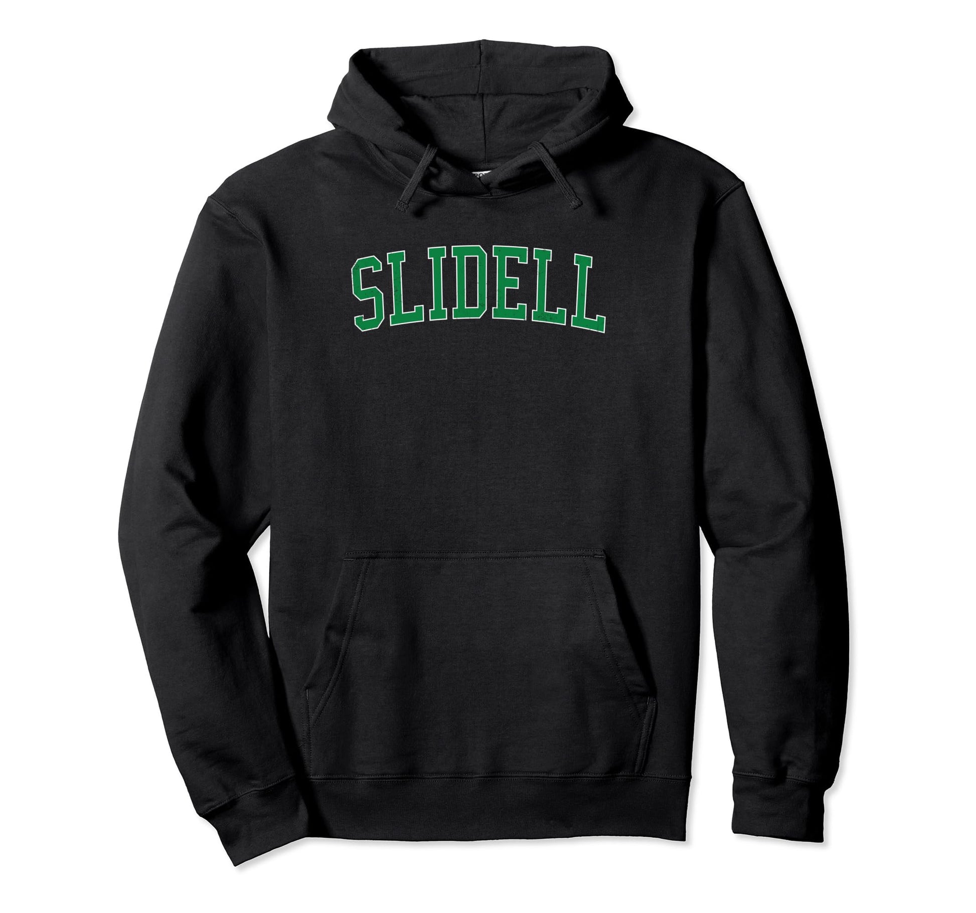 Slidell La Distressed Green Varsity Hoodie - Custom Art Print for Adults - T-Shirt, Sweatshirt, Hoodie