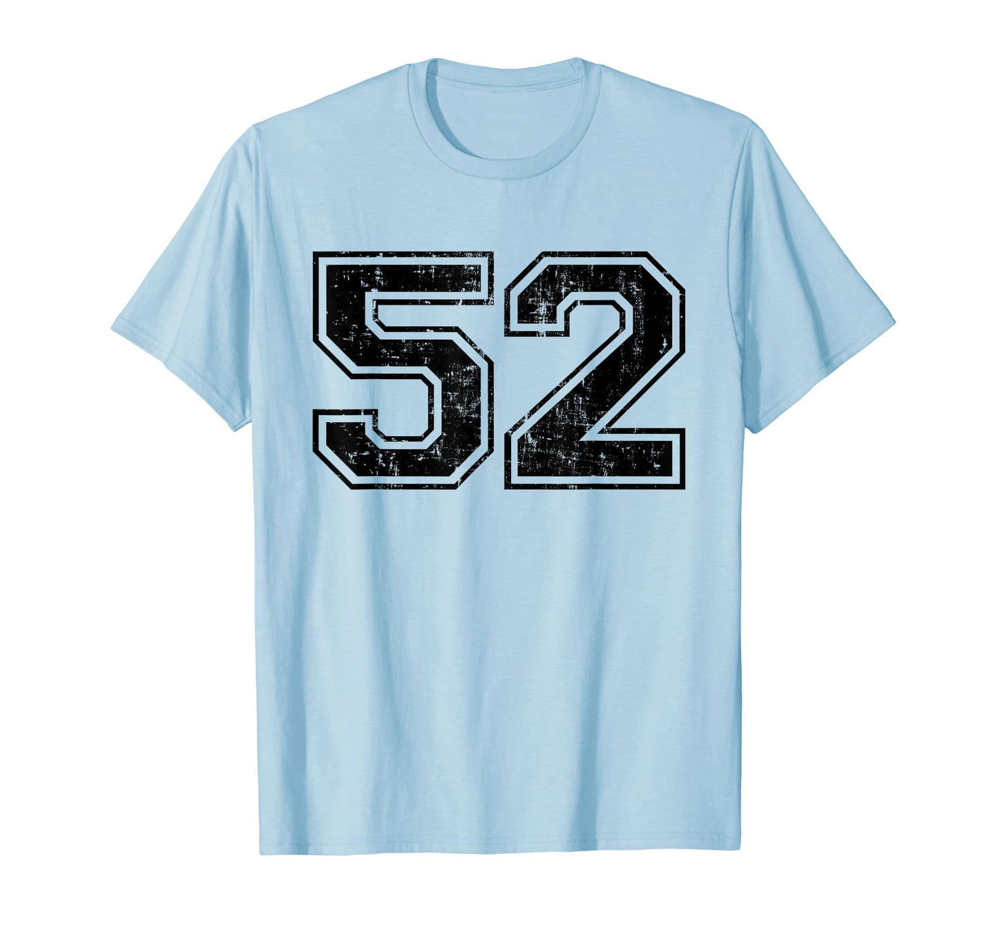Number 52 Varsity Distressed Sport Team T-Shirt - Unique Graphic Unisex - T-Shirt, Sweatshirt, Hoodie