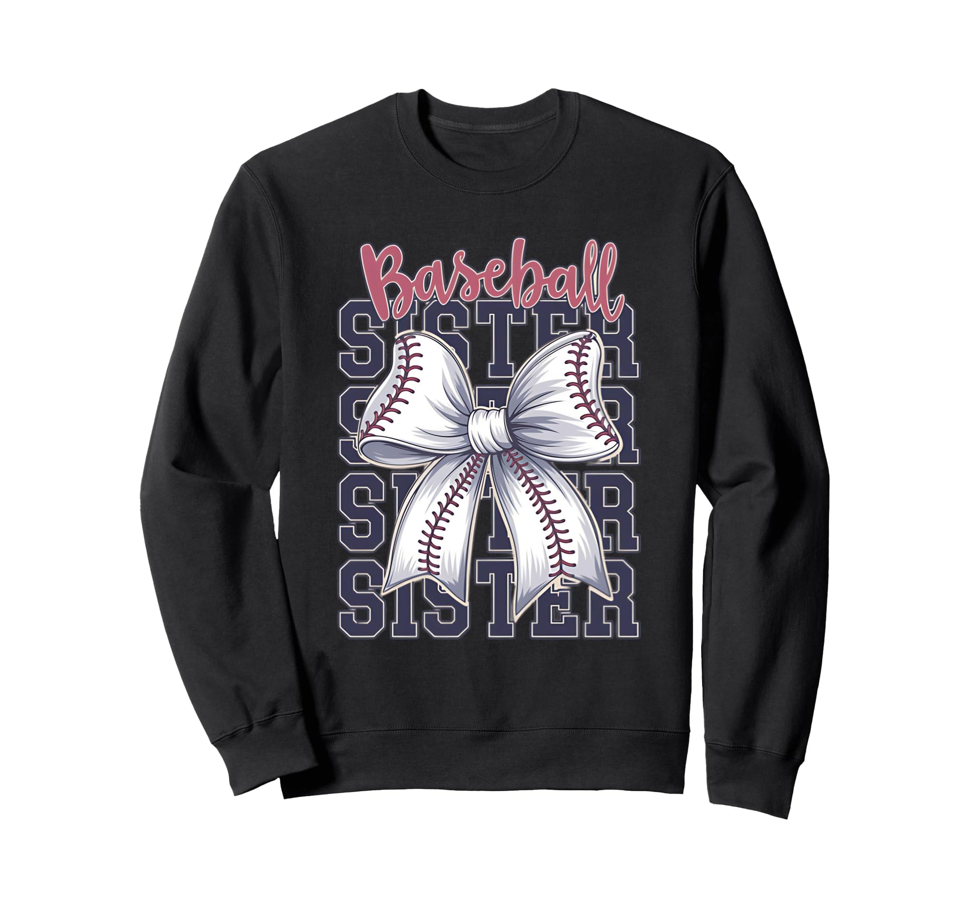Baseball Sister Coquette Bow Sweatshirt - Trendy Graphic for Adults - T-Shirt, Sweatshirt, Hoodie