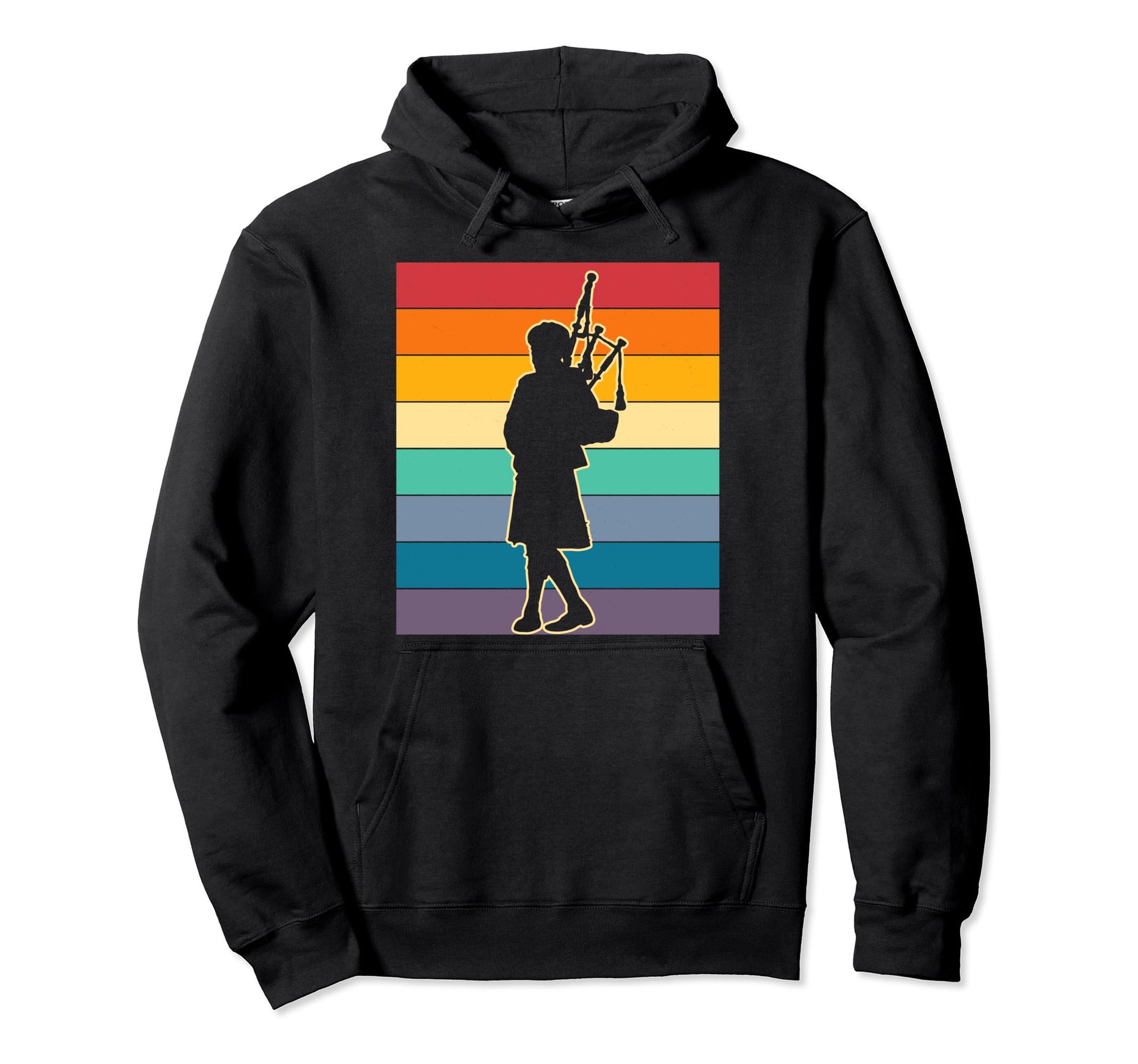 Bagpipes Distressed Rainbow Hoodie - Custom Art Print Unisex - T-Shirt, Sweatshirt, Hoodie