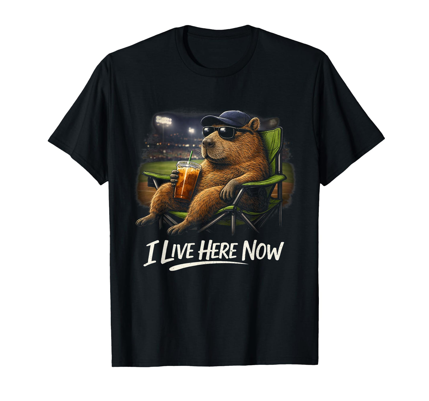 Funny Capybara Ballfield Baseball T-Shirt - Unique Graphic for Adults - T-Shirt, Sweatshirt, Hoodie