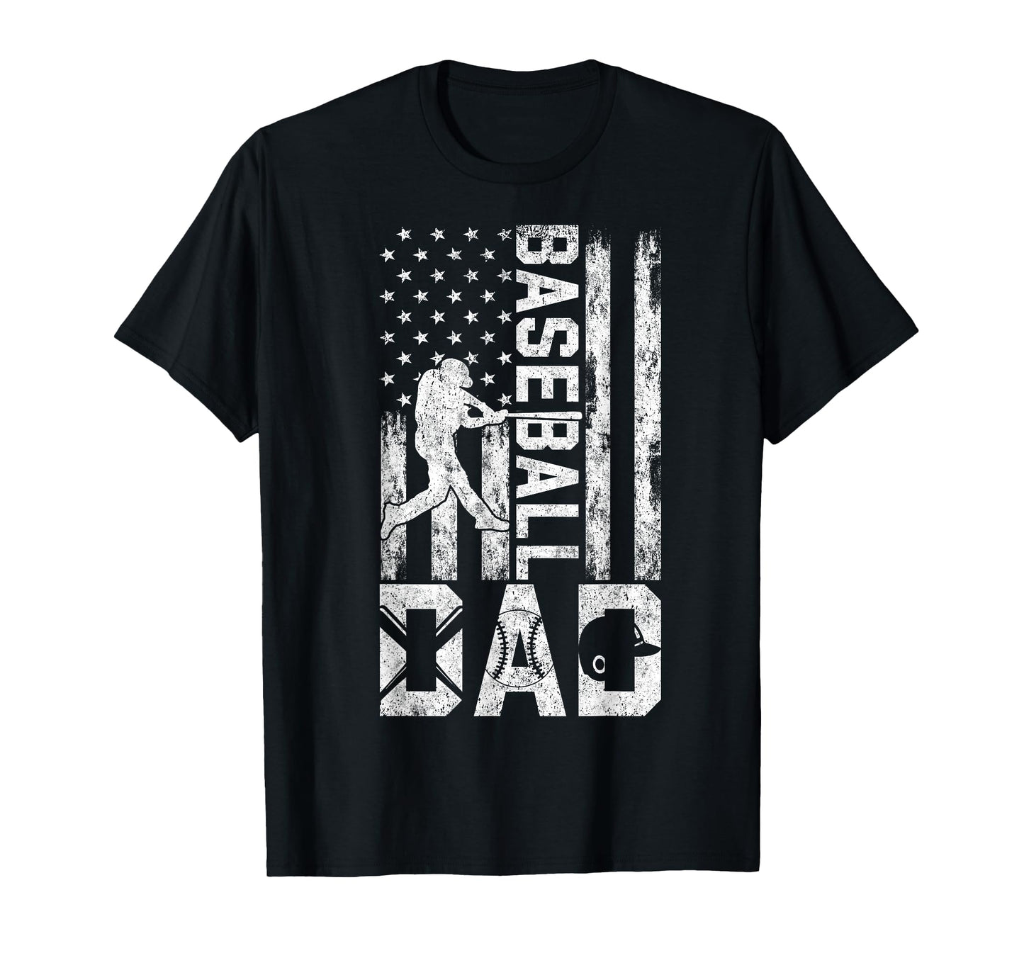 Baseball Us Flag Baseball Dad T-Shirt - Aesthetic Graphic for Adults - T-Shirt, Sweatshirt, Hoodie