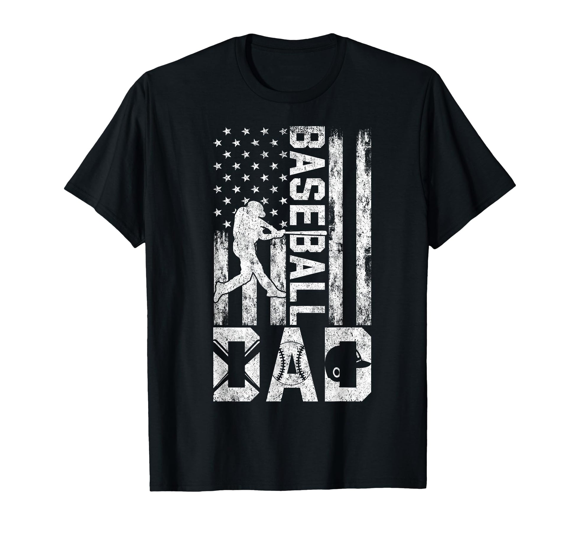 Baseball Us Flag Baseball Dad T-Shirt - Aesthetic Graphic for Adults - T-Shirt, Sweatshirt, Hoodie