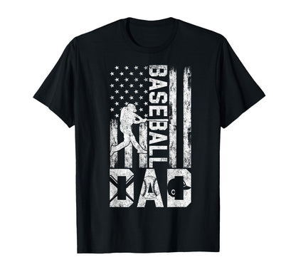 Baseball Us Flag Baseball Dad T-Shirt - Aesthetic Graphic for Adults - T-Shirt, Sweatshirt, Hoodie