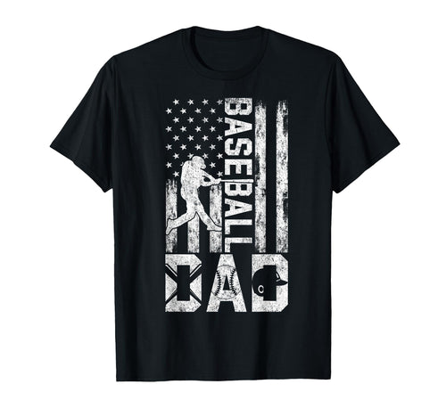 Baseball Us Flag Baseball Dad T-Shirt - Aesthetic Graphic for Adults - T-Shirt, Sweatshirt, Hoodie