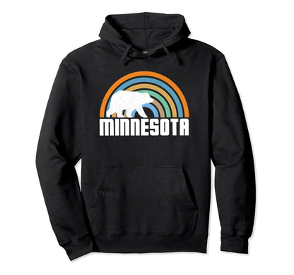 Minnesota Rainbow Bear Minnesota Bear Hoodie - Trendy Graphic for Adults - T-Shirt, Sweatshirt, Hoodie