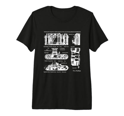Low Aperture F1 9 Film Camera Diagram T-Shirt - Trendy Graphic Men Women - T-Shirt, Sweatshirt, Hoodie