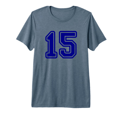 Blue Sport Team 15 Tri Blend T-Shirt - Fun Novelty Design Men Women - T-Shirt, Sweatshirt, Hoodie