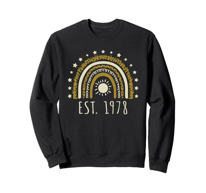 Est 1978 Rainbow Established 1978 Sweatshirt - Novelty Apparel Men Women - T-Shirt, Sweatshirt, Hoodie