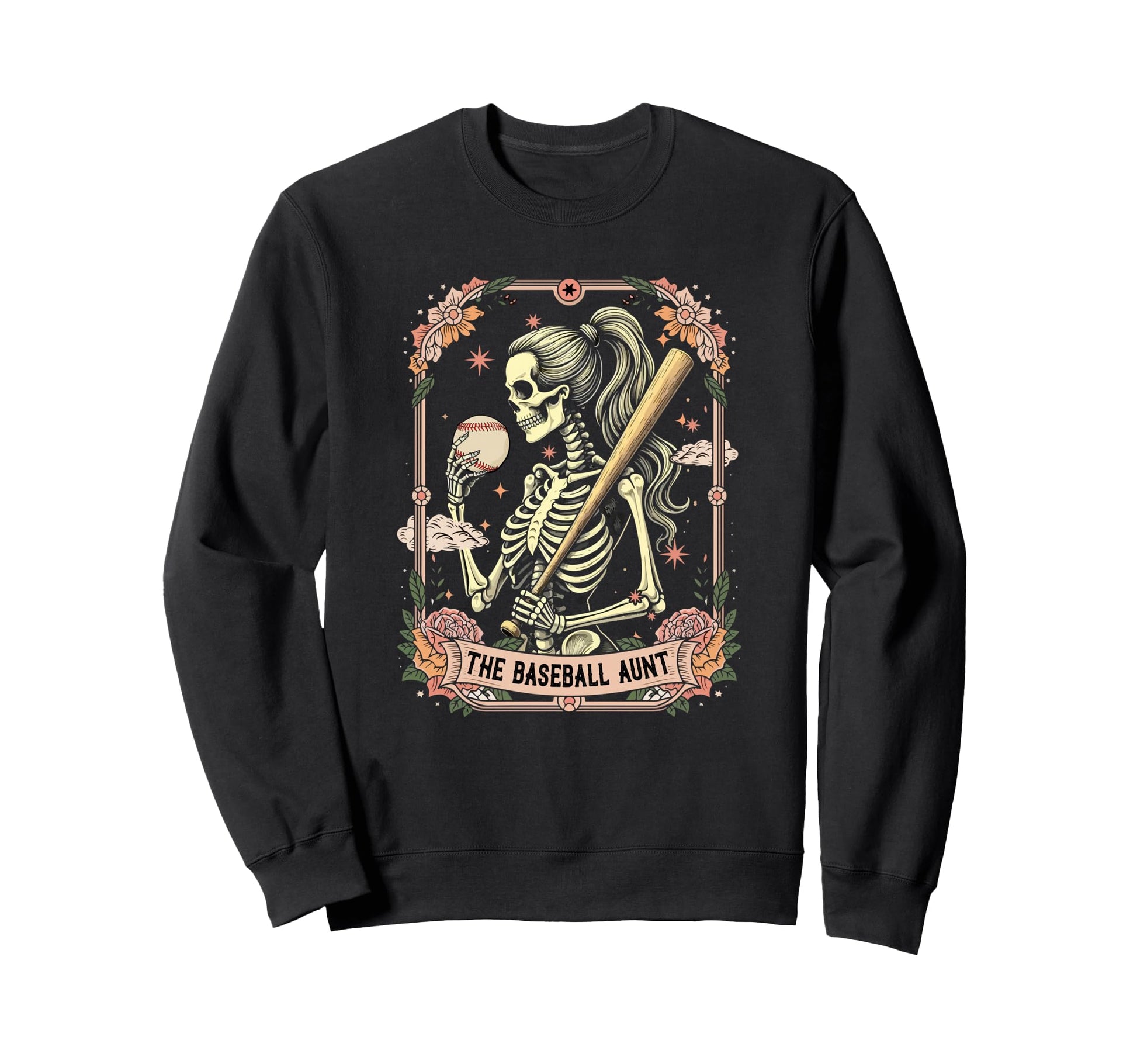 Baseball Player Aunt Mothers Day Sweatshirt - Custom Art Print for Adults - T-Shirt, Sweatshirt, Hoodie