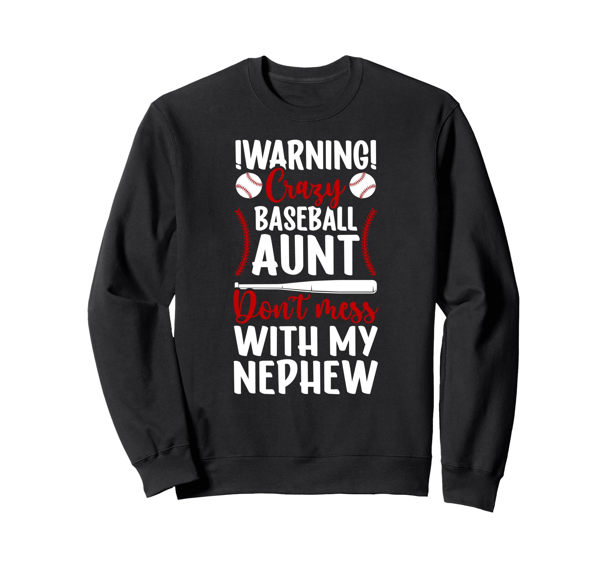 Crazy Baseball Aunt Baseball Sweatshirt - Minimalist Print for Adults - T-Shirt, Sweatshirt, Hoodie