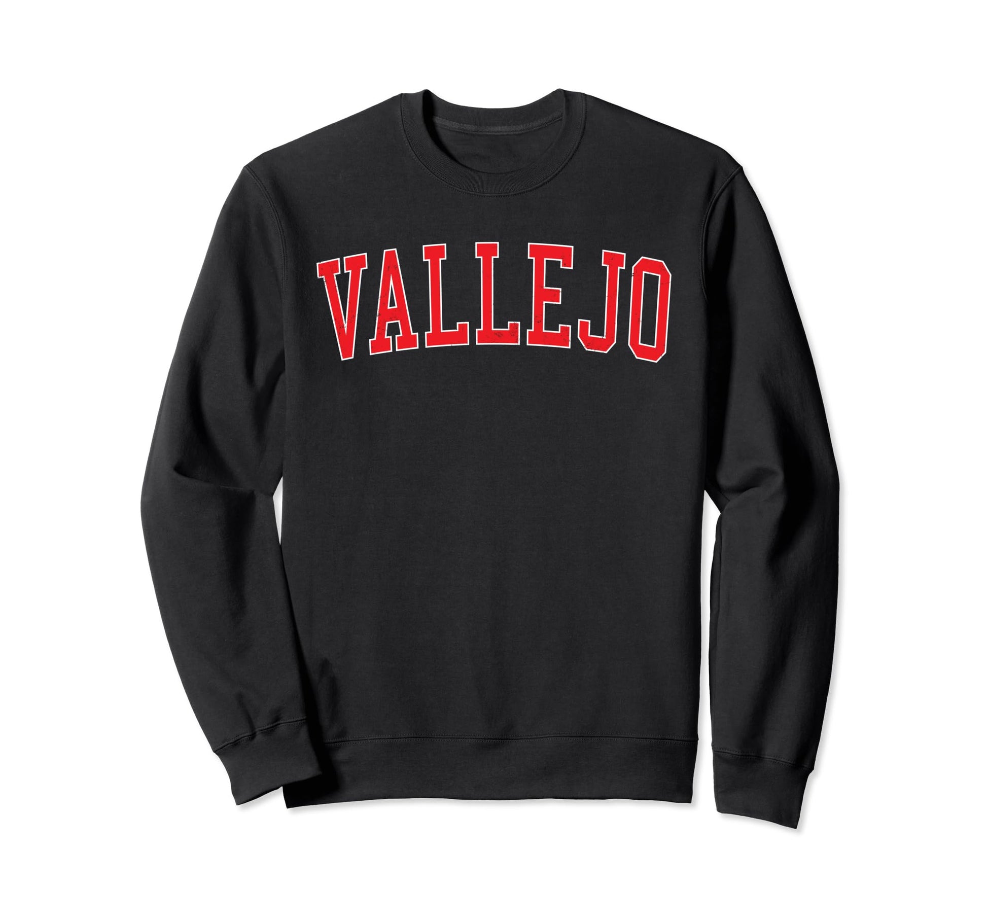 Vallejo Ca Varsity Red Text Sweatshirt - Casual Everyday Wear Unisex - T-Shirt, Sweatshirt, Hoodie