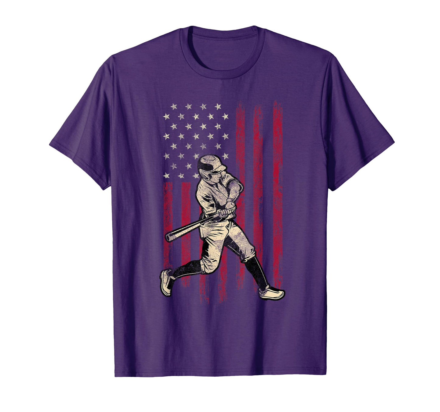 Baseball American Flag 4Th July Gift T-Shirt - Novelty Apparel Unisex - T-Shirt, Sweatshirt, Hoodie