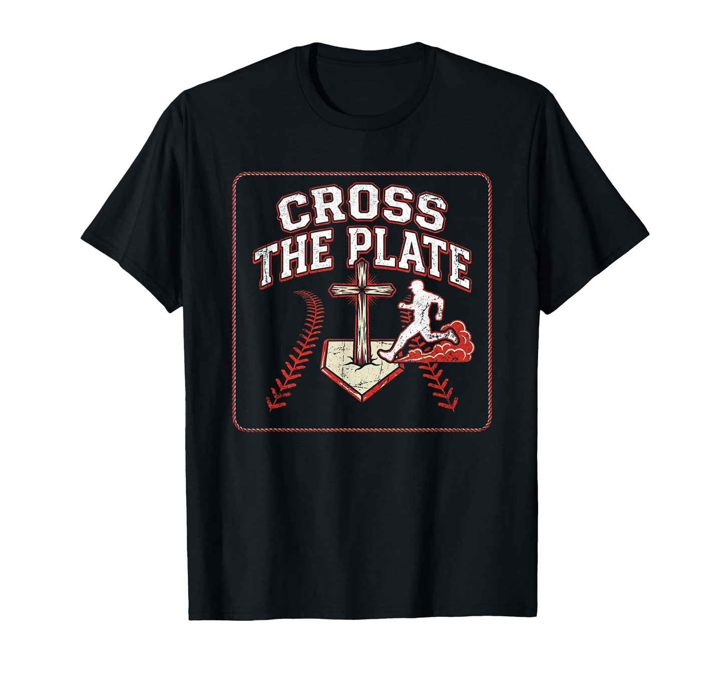 Cross Plate Christian Baseball Faith T-Shirt - Graphic Print for Adults - T-Shirt, Sweatshirt, Hoodie
