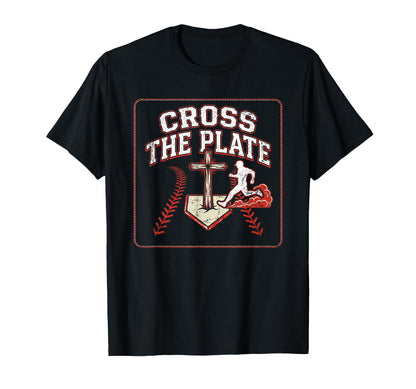 Cross Plate Christian Baseball Faith T-Shirt - Graphic Print for Adults - T-Shirt, Sweatshirt, Hoodie