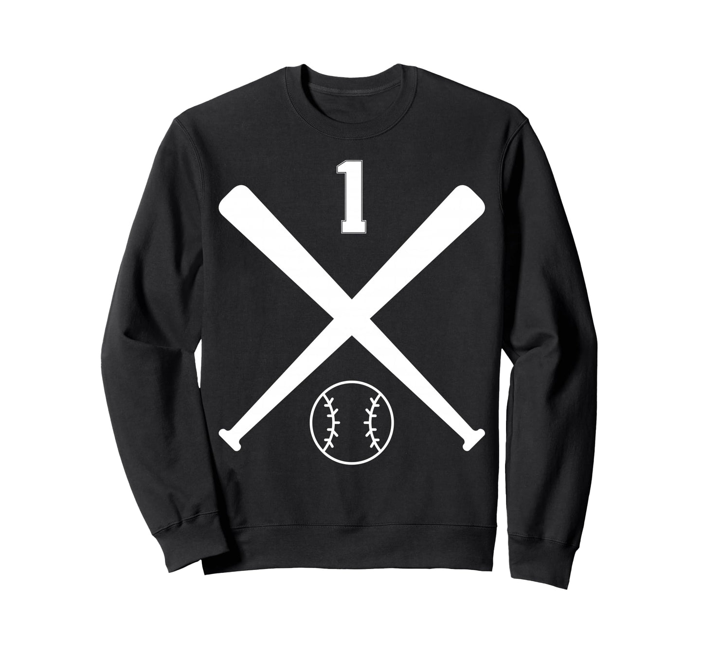 1 Baseball Softball Number Sweatshirt - Novelty Apparel for Adults - T-Shirt, Sweatshirt, Hoodie