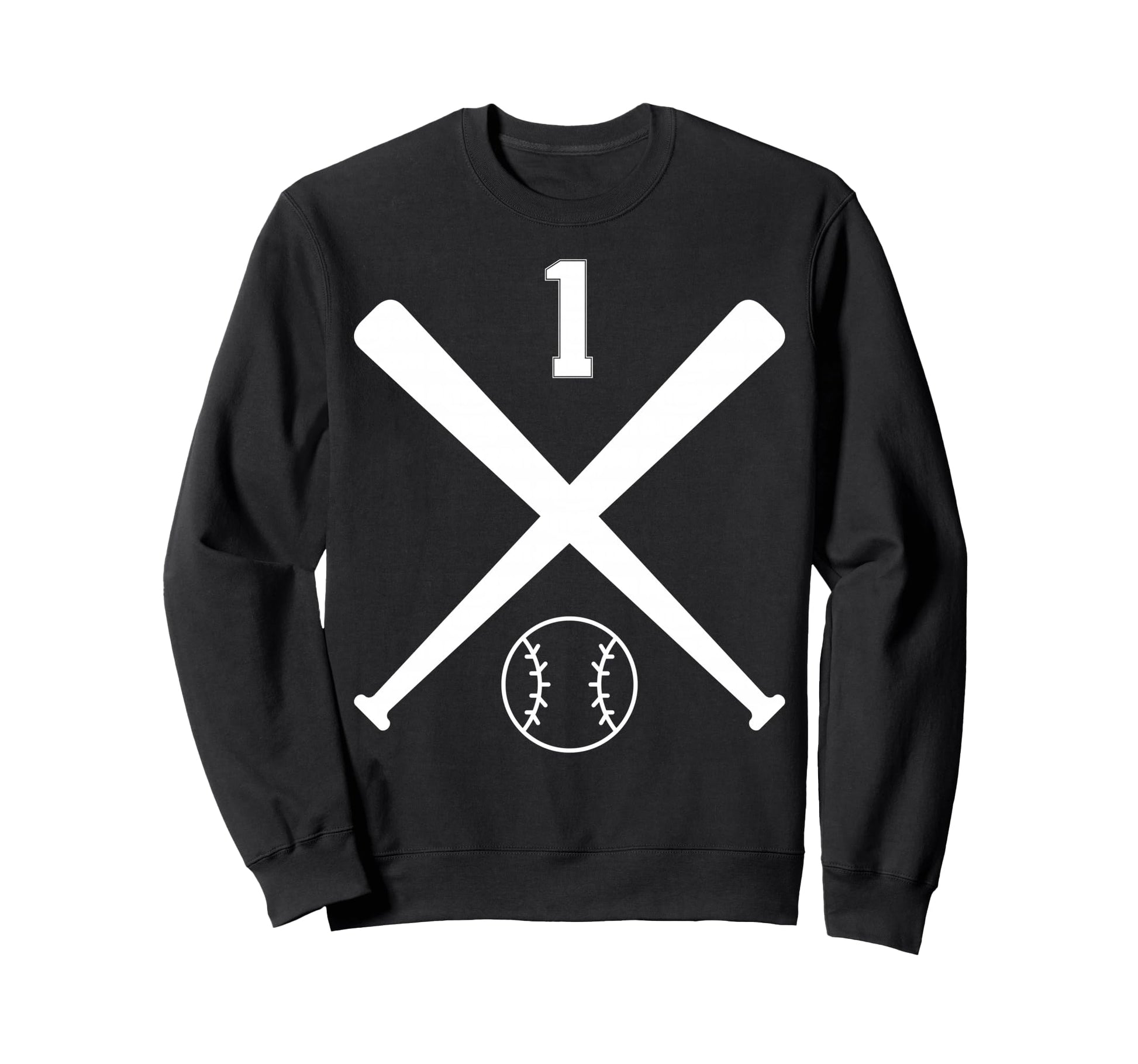 1 Baseball Softball Number Sweatshirt - Novelty Apparel for Adults - T-Shirt, Sweatshirt, Hoodie