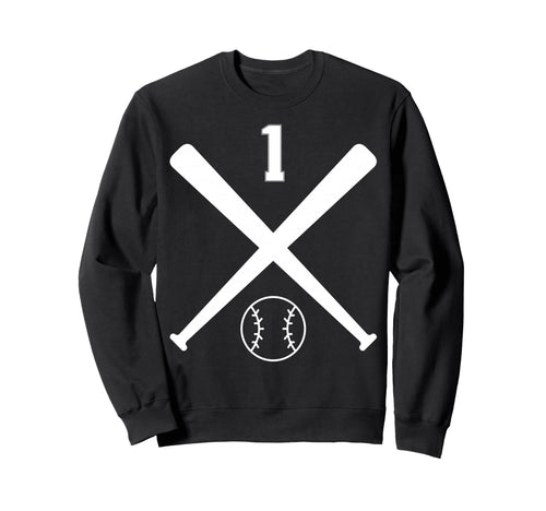 1 Baseball Softball Number Sweatshirt - Novelty Apparel for Adults - T-Shirt, Sweatshirt, Hoodie