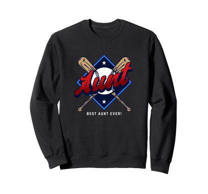 Baseball Aunt Baseball Supporter Sweatshirt - Custom Art Print Men Women - T-Shirt, Sweatshirt, Hoodie