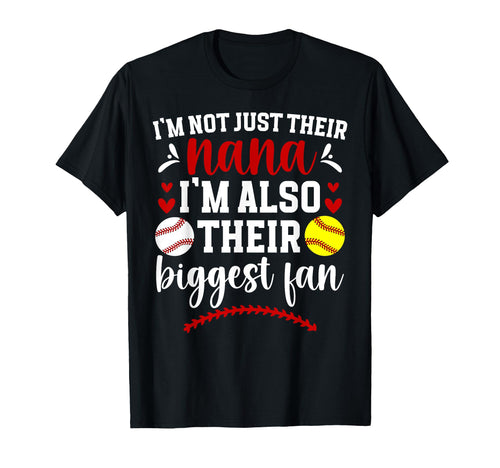 Their Biggest Fan Softball Baseball Nana T-Shirt - Unique Graphic Unisex - T-Shirt, Sweatshirt, Hoodie