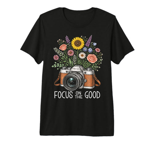 Photographer Focus Good Floral Camera T-Shirt - Unique Graphic Unisex - T-Shirt, Sweatshirt, Hoodie