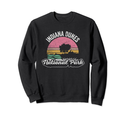 Indiana Dunes National Park Map Sunset Sweatshirt - Custom Art Print Unisex - T-Shirt, Sweatshirt, Hoodie