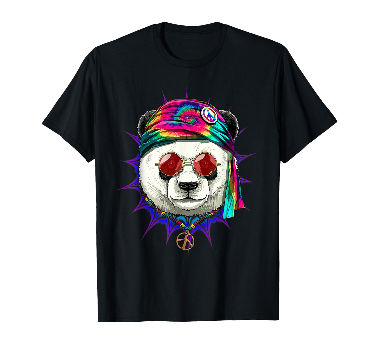 Tie Dye Hippie Panda Hippiness Peace T-Shirt - Novelty Apparel Men Women - T-Shirt, Sweatshirt, Hoodie