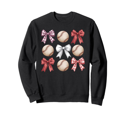 Baseball Coquette Bow Mom Sister Sweatshirt - Fun Novelty Design Men Women - T-Shirt, Sweatshirt, Hoodie