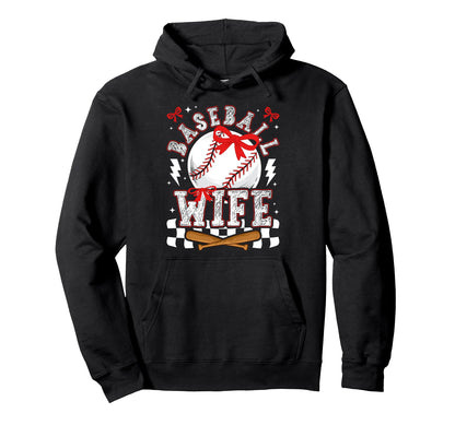 Baseball Wife Coquette Wife Baseball Hoodie - Graphic Print for Adults - T-Shirt, Sweatshirt, Hoodie