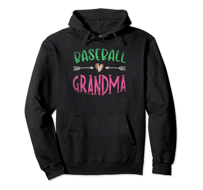 Baseball Grandma Baseball Player Mothers Hoodie - Unique Graphic Unisex - T-Shirt, Sweatshirt, Hoodie