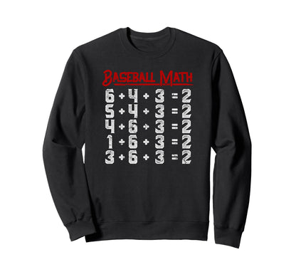 Baseball Math Double Play Funny Sweatshirt - Custom Art Print Unisex - T-Shirt, Sweatshirt, Hoodie