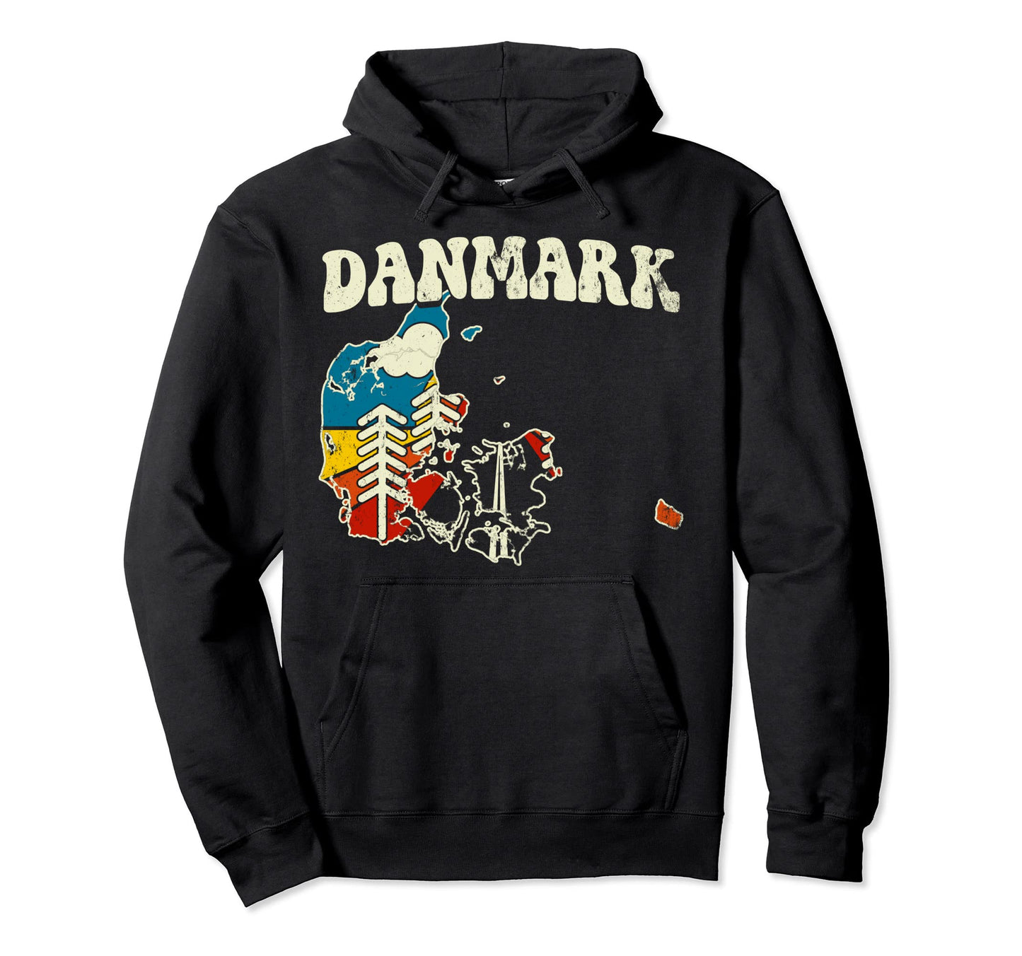 Denmark Danish Country Rainbow Danmark Map Hoodie - Custom Art Print Unisex - T-Shirt, Sweatshirt, Hoodie