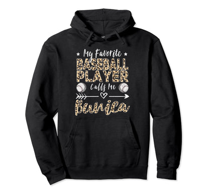 My Favorite Baseball Player Calls Me Hoodie - Minimalist Print for Adults - T-Shirt, Sweatshirt, Hoodie