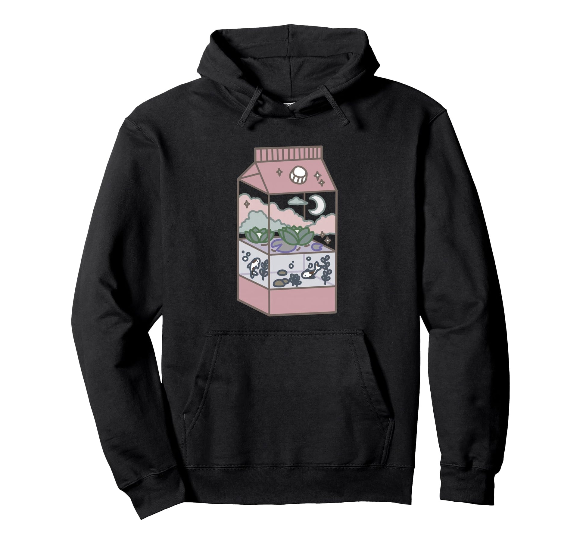 Japanese Aesthetic Milk Box Artwork Hoodie - Unique Graphic for Adults - T-Shirt, Sweatshirt, Hoodie