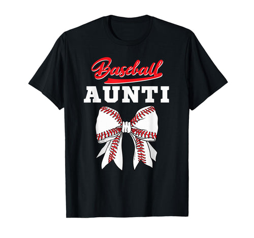 Baseball Aunti Mom Sister Coquette Bow T-Shirt - Novelty Apparel Men Women - T-Shirt, Sweatshirt, Hoodie