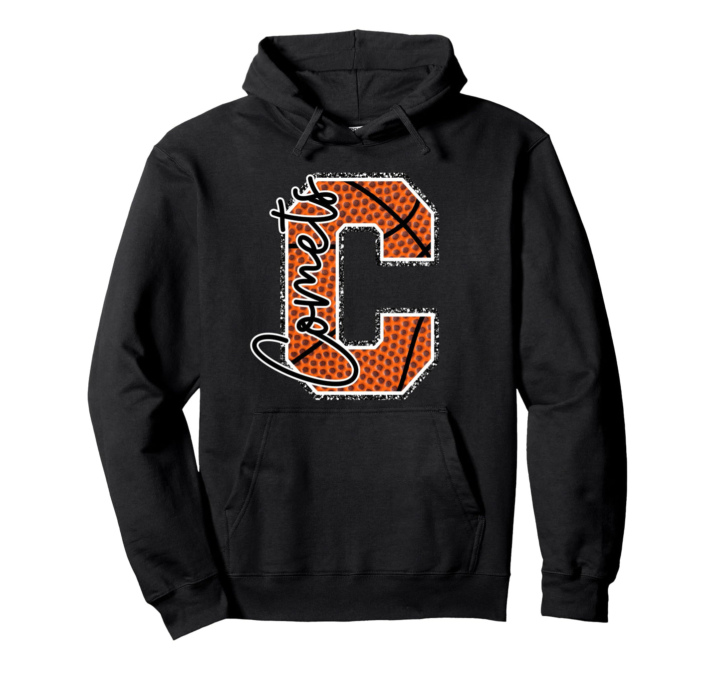 Comets Basketball Letter Bball Mom Game Day Hoodie - Graphic Print Unisex - T-Shirt, Sweatshirt, Hoodie