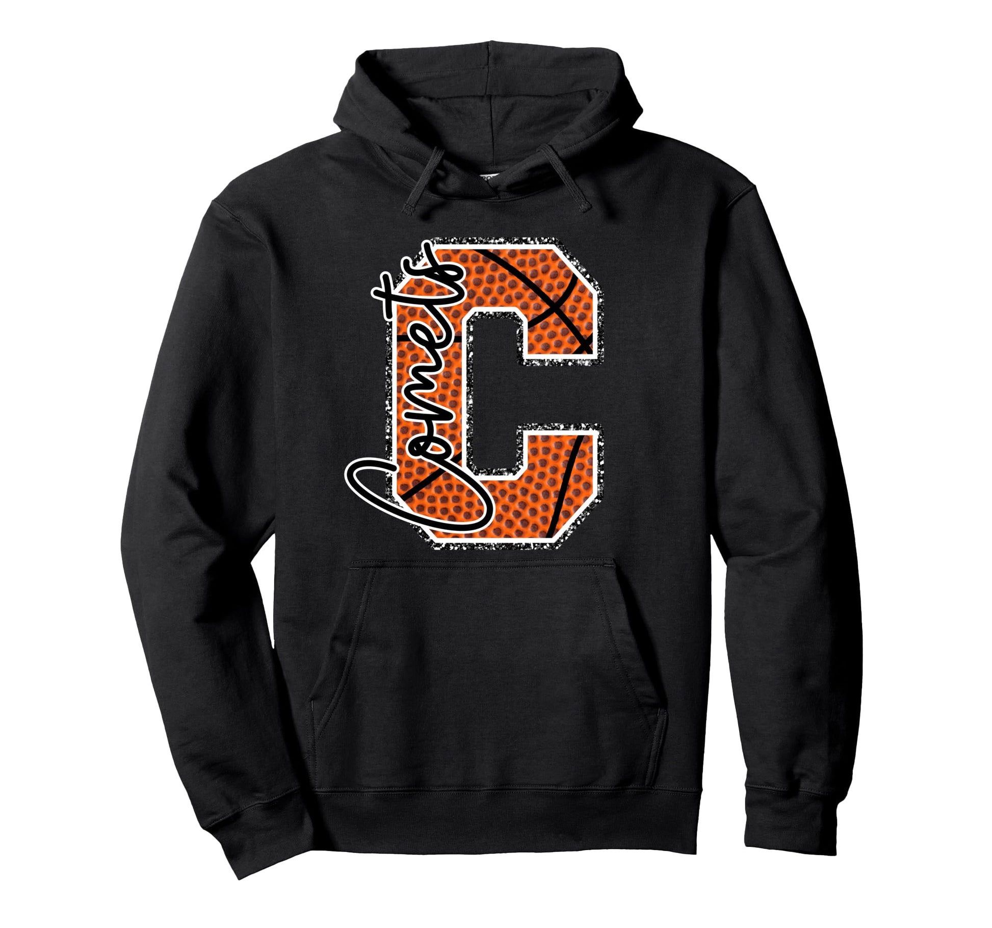 Comets Basketball Letter Bball Mom Game Day Hoodie - Graphic Print Unisex - T-Shirt, Sweatshirt, Hoodie