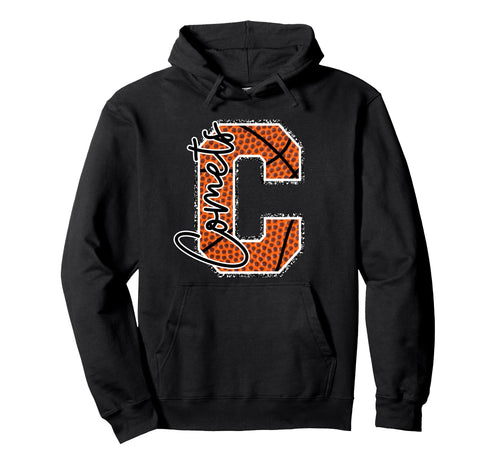 Comets Basketball Letter Bball Mom Game Day Hoodie - Graphic Print Unisex - T-Shirt, Sweatshirt, Hoodie