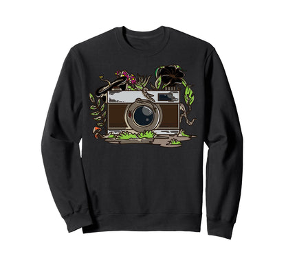 Camera Surrounded Foliage Enthusiasts Sweatshirt - Graphic Print Unisex - T-Shirt, Sweatshirt, Hoodie