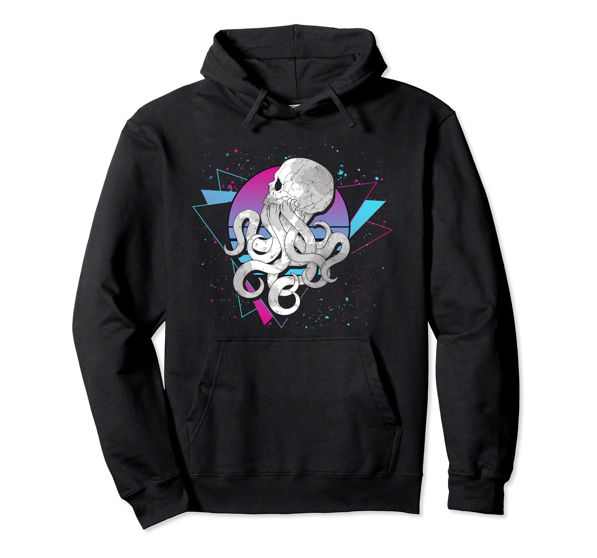 Synthwave Kraken Animal Vaporwave Sea Hoodie - Minimalist Print for Adults - T-Shirt, Sweatshirt, Hoodie