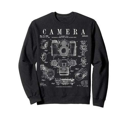 Photography Camera Patent Drawing Sweatshirt - Fun Novelty Design Unisex - T-Shirt, Sweatshirt, Hoodie