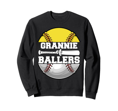 Grannie Ballers Funny Softball Sweatshirt - Trendy Graphic Men Women - T-Shirt, Sweatshirt, Hoodie