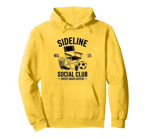 Sideline Social Club Soccer Mom Game Day Hoodie - Unique Graphic Unisex - T-Shirt, Sweatshirt, Hoodie