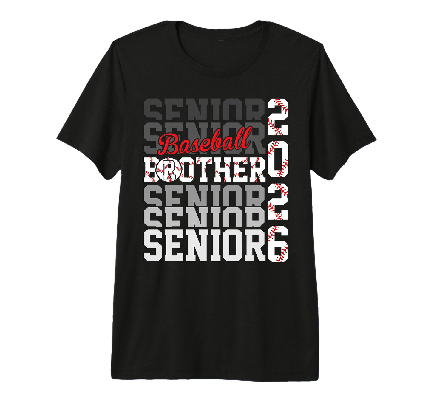 2026 Baseball Senior Brother T-Shirt - Fun Novelty Design Men Women - T-Shirt, Sweatshirt, Hoodie