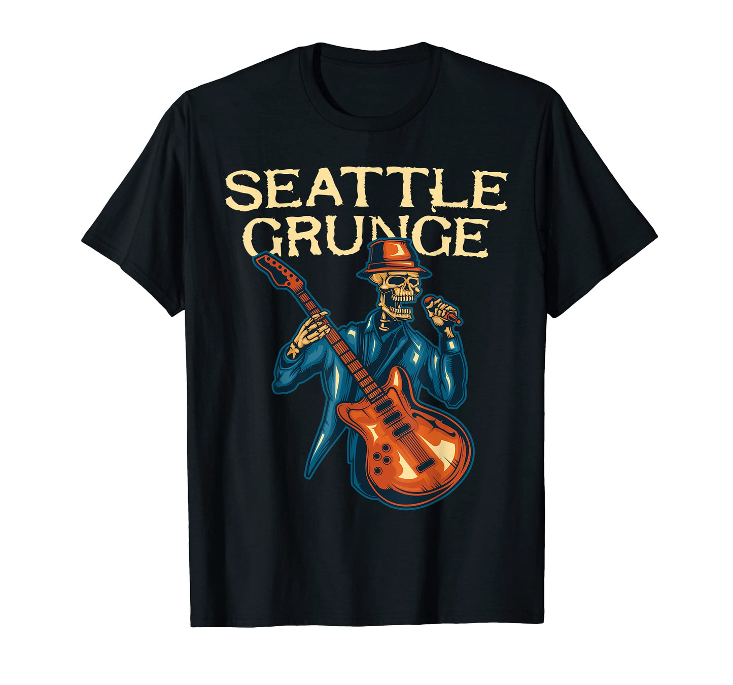 Seattle Grunge Rock And Roll T-Shirt - Aesthetic Graphic for Adults - T-Shirt, Sweatshirt, Hoodie