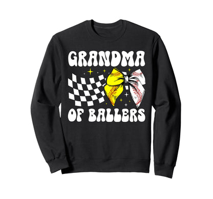 Grandma Ballers Coquette Baseball Sweatshirt - Novelty Apparel for Adults - T-Shirt, Sweatshirt, Hoodie