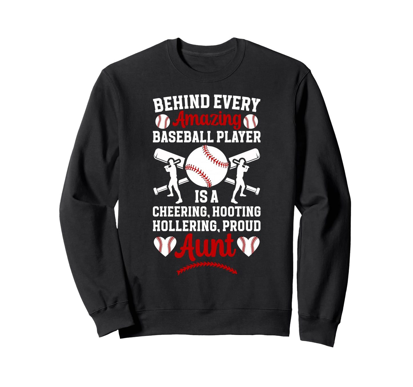 Proud Aunt Baseball Player Aunt Sweatshirt - Custom Art Print Men Women - T-Shirt, Sweatshirt, Hoodie