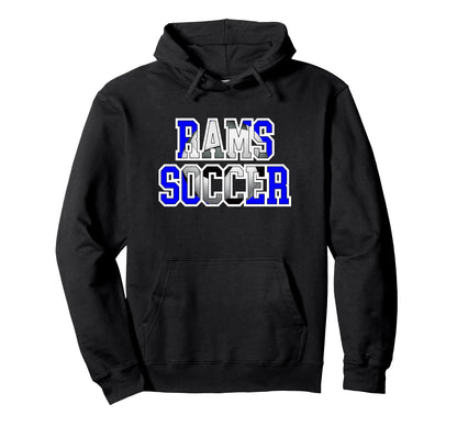 Rams Soccer Mom Game Day Mascot Blue Ram Hoodie - Custom Art Print Unisex - T-Shirt, Sweatshirt, Hoodie
